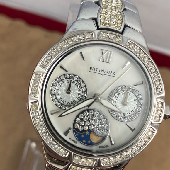Wittnauer Accessories - SOLD Wittnauer Crystal Moonphase Chronograph, Swiss Made, Roman Numerals